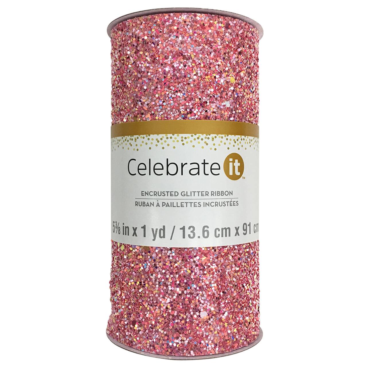 12 Pack: 5.375" x 1yd. Encrusted Glitter Ribbon by Celebrate It™